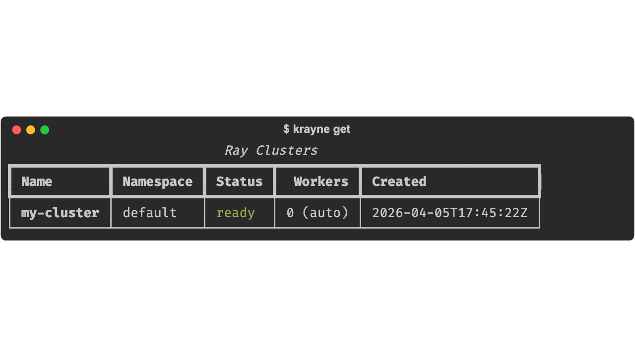krayne get output