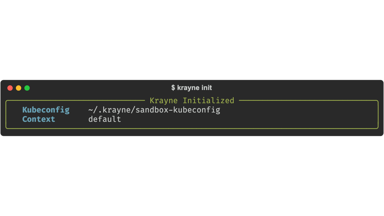 krayne init output